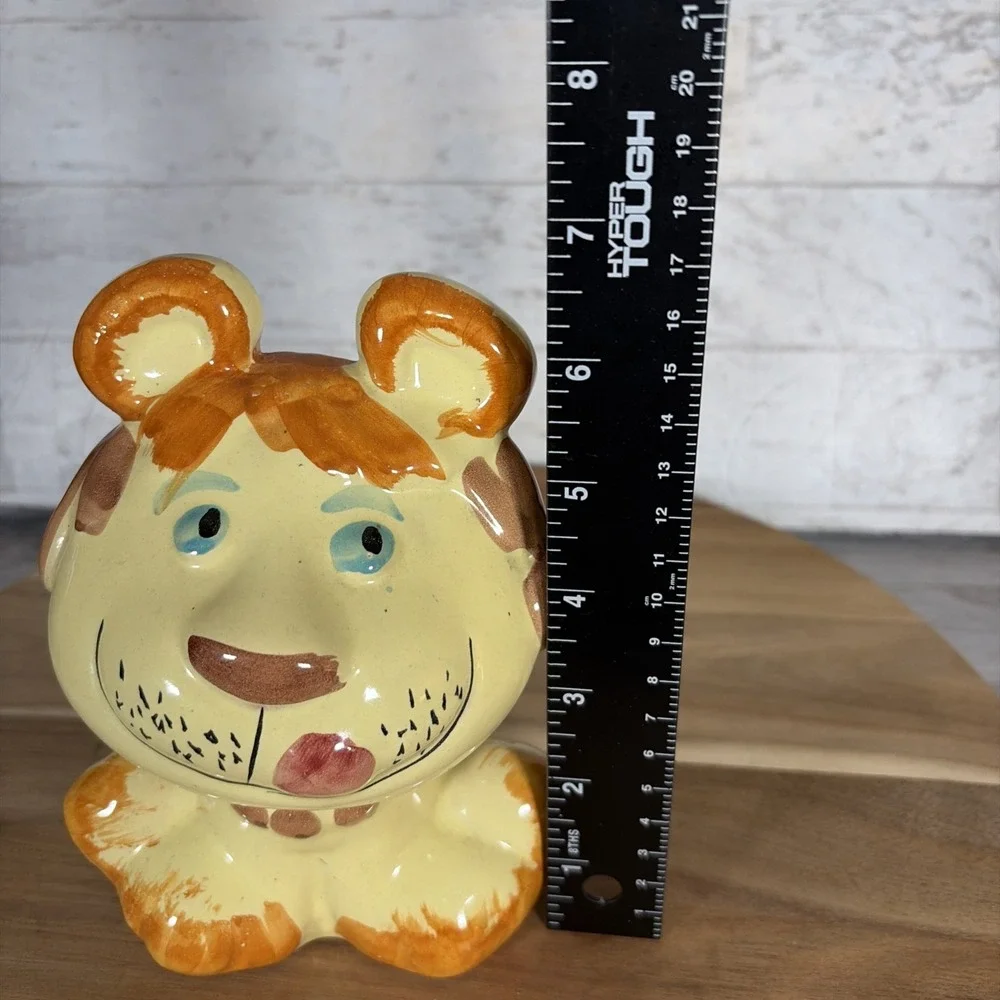 Vintage Italian Ceramic Lion Piggy Bank Mid Century Pottery Made In Italy 72/4